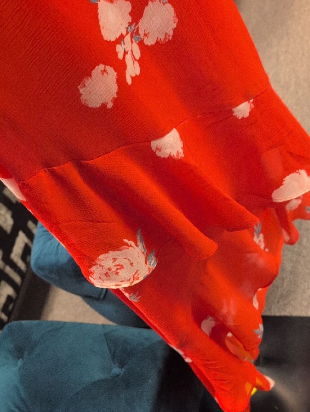 Lulu's Red Floral High-Low Ruffle Maxi Dress - Picture 4 of 10
